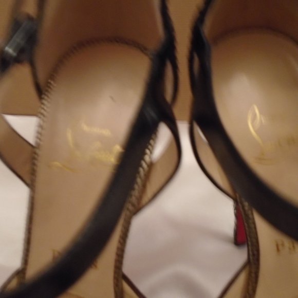 Christian Louboutin #299 snakeskin back purple suede heels - Picture 7 of 9